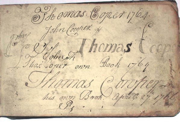 an image of the cover of Thomas Cowpers manuscript